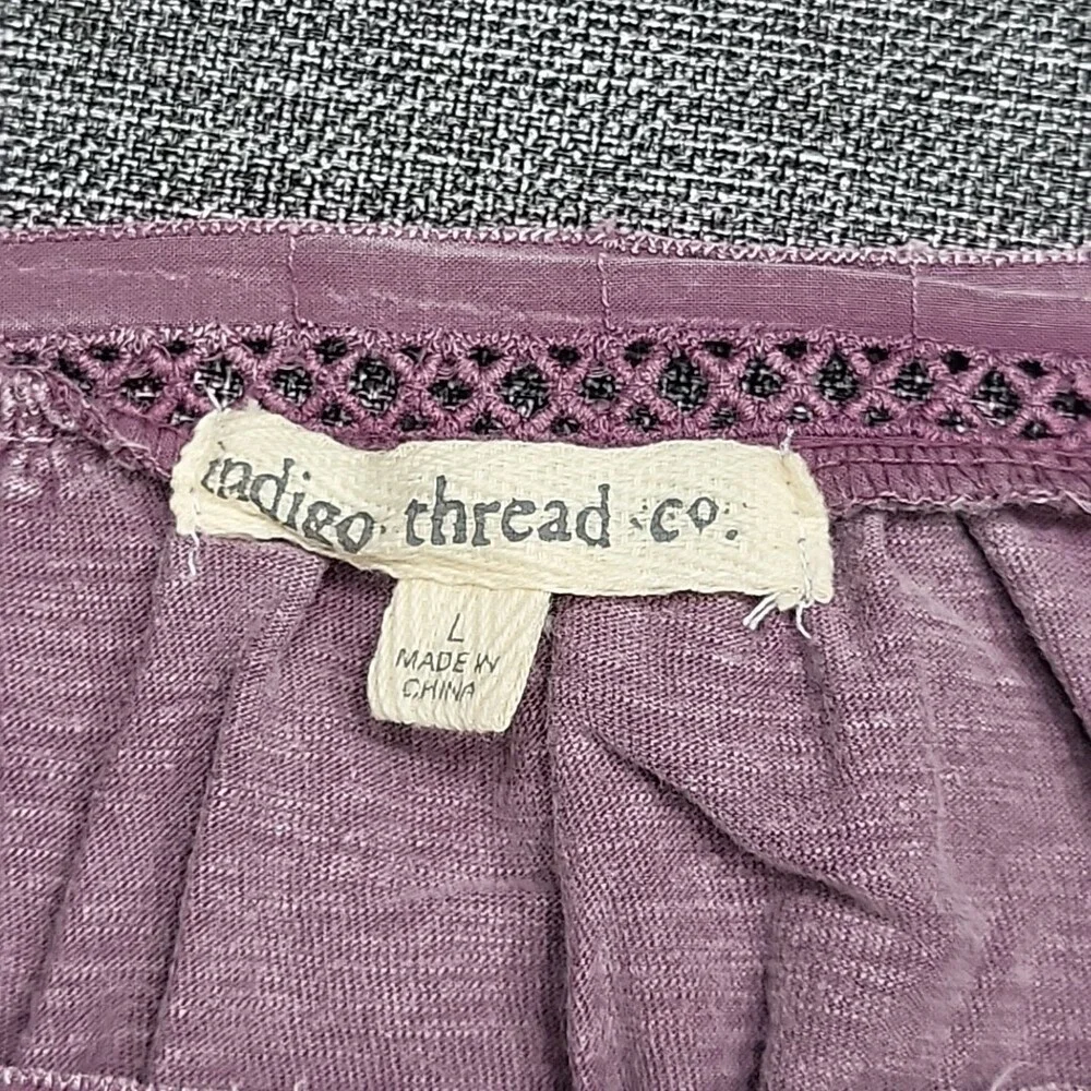 Indigo Thread Co Womens Cotton Dressy Blouse Top Large Size Mauve